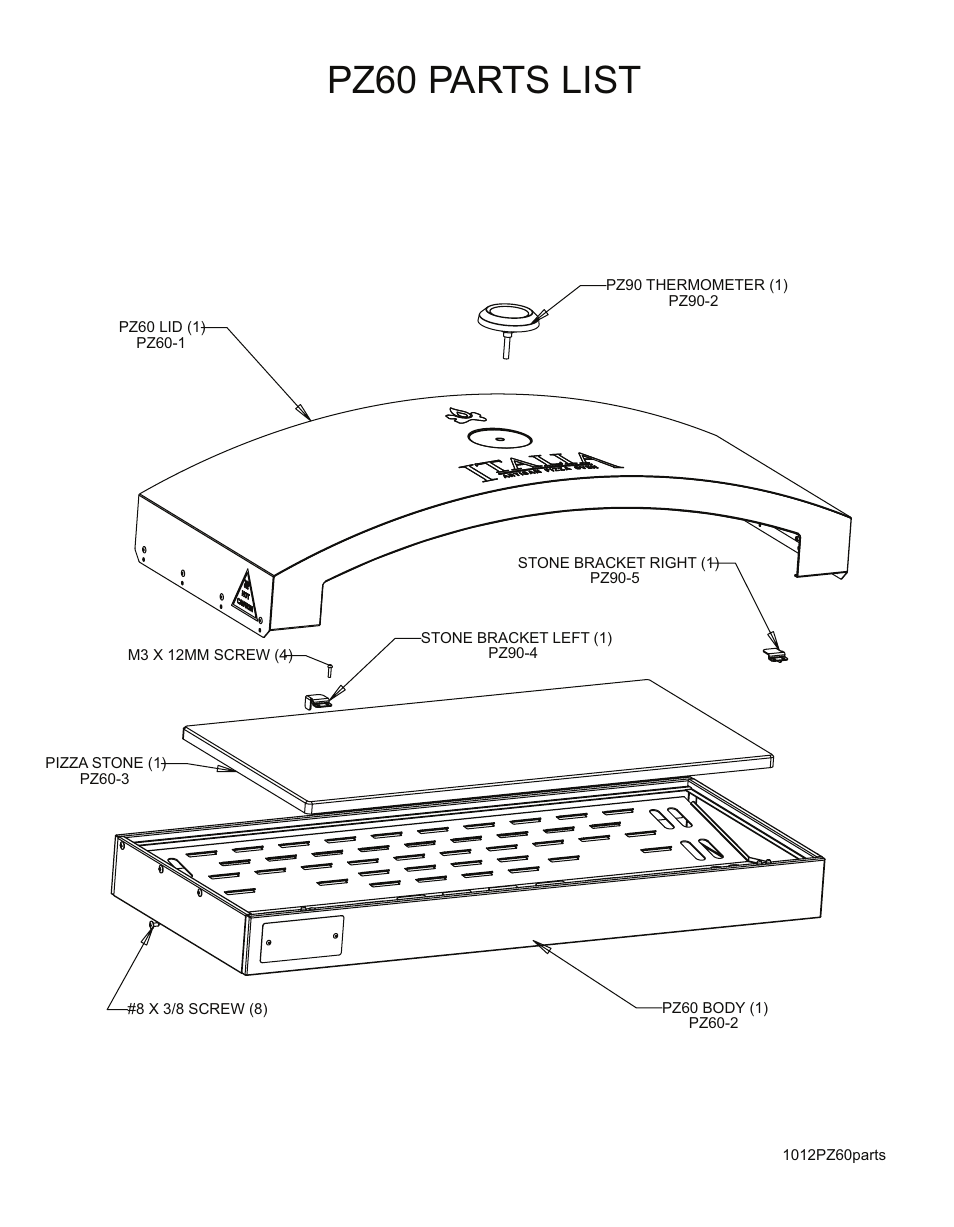 Pz60 parts list | Camp Chef PZ60 User Manual | Page 2 / 2