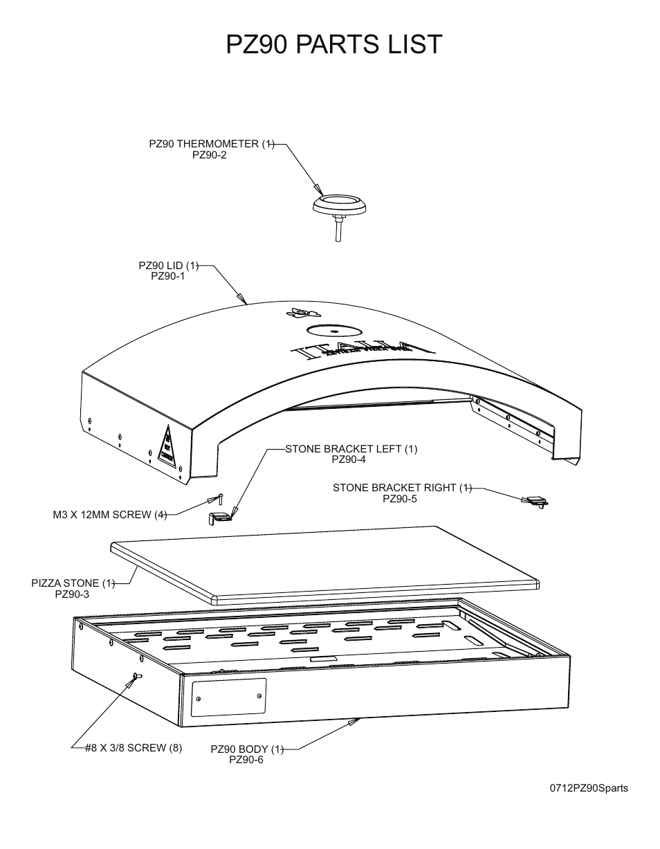 Pz90 parts list | Camp Chef PZ90 User Manual | Page 2 / 2