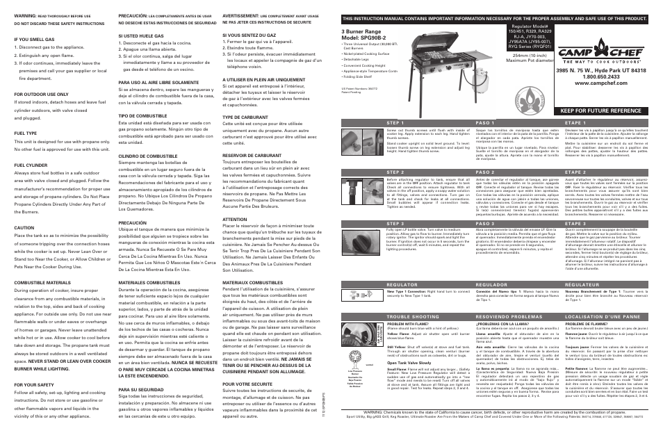 Camp Chef SPG90B User Manual | 2 pages