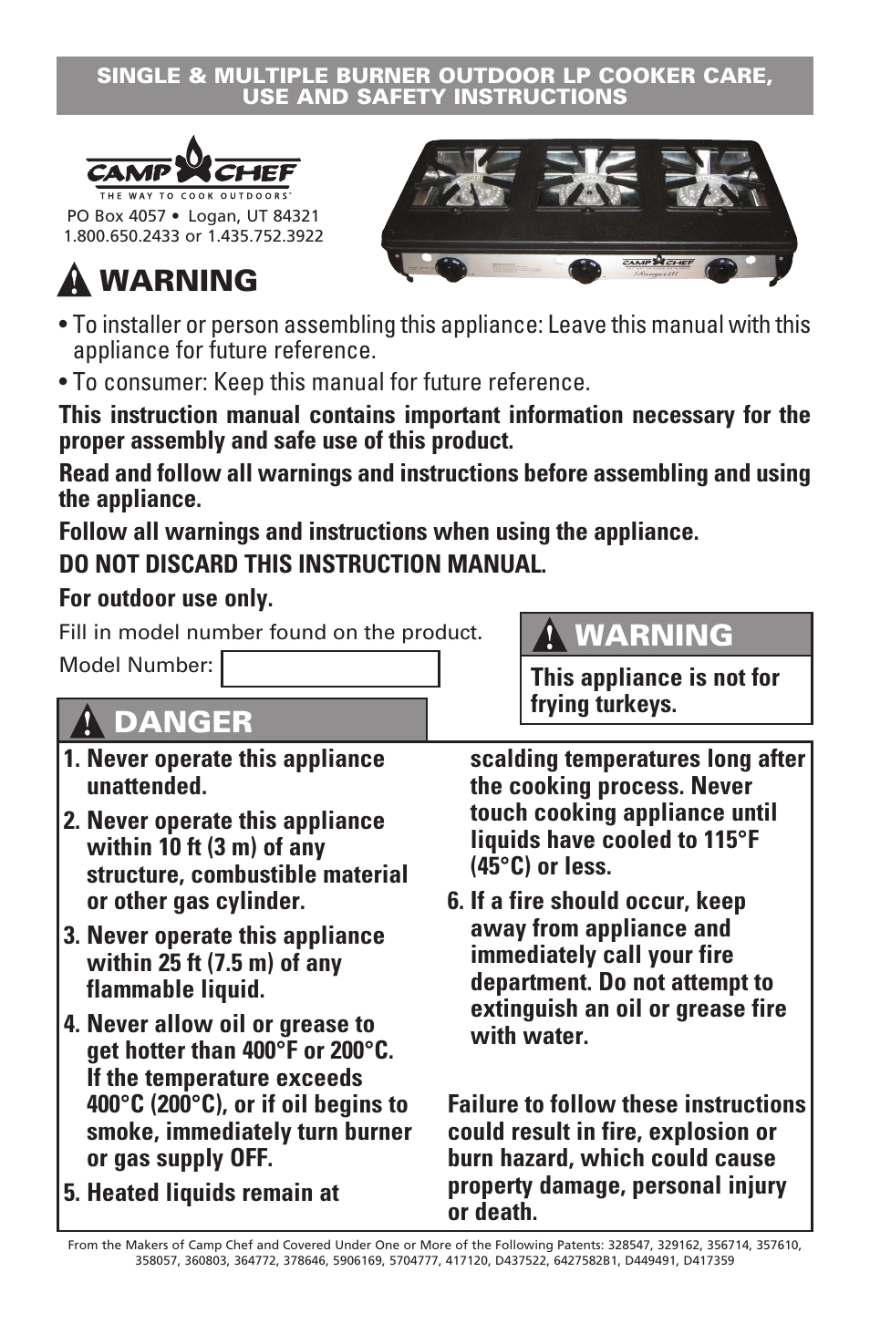 Camp Chef BS60C User Manual | 12 pages