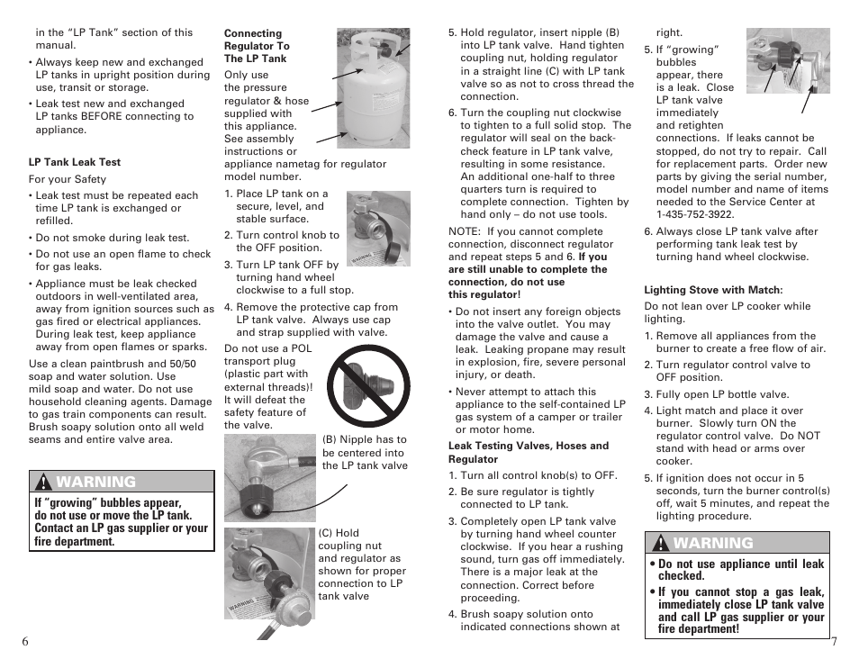 Warning | Camp Chef BS60C User Manual | Page 4 / 12