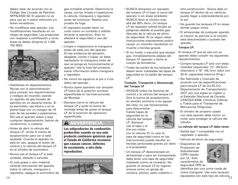 Advertencia | Camp Chef BS60C User Manual | Page 8 / 12