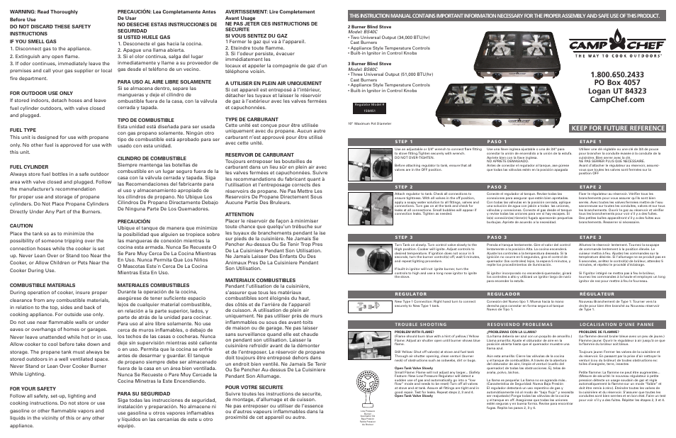 Camp Chef BS40C User Manual | 2 pages