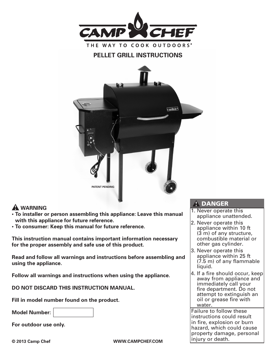 Camp Chef PG24 User Manual | 7 pages