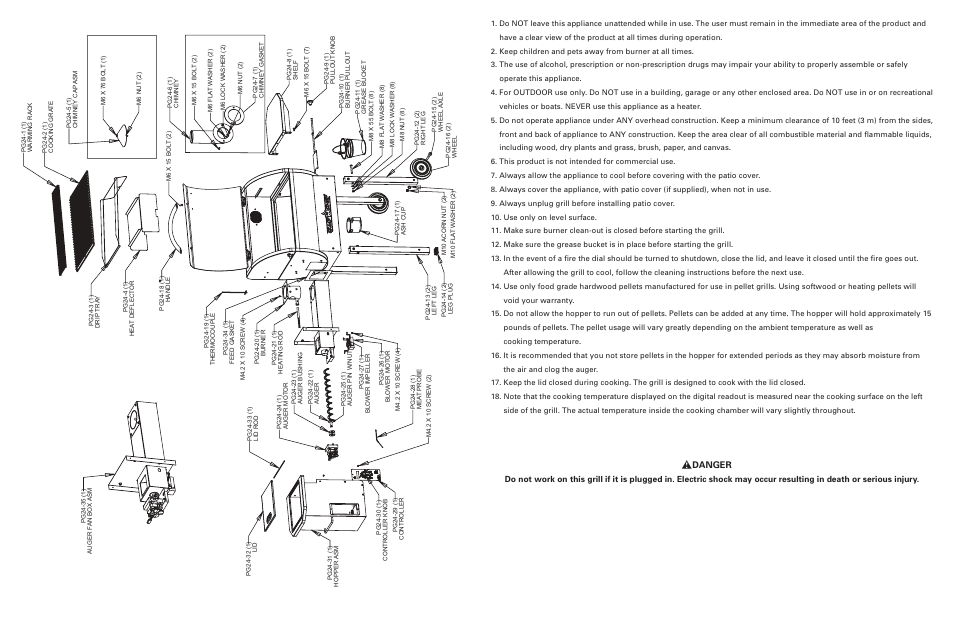 Danger | Camp Chef PG24 User Manual | Page 2 / 7