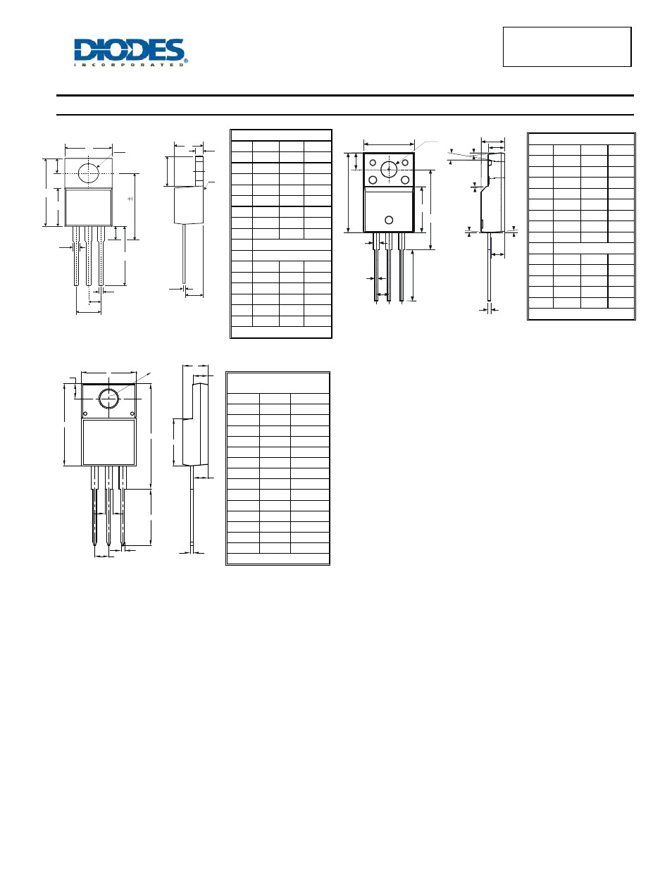 Package outline dimensions | Diodes SBR20A150CTFP User Manual | Page 4 / 5