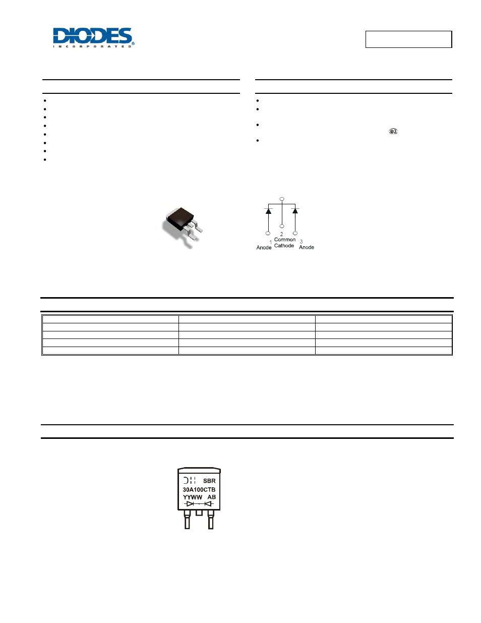 Diodes SBR30A100CTB User Manual | 4 pages