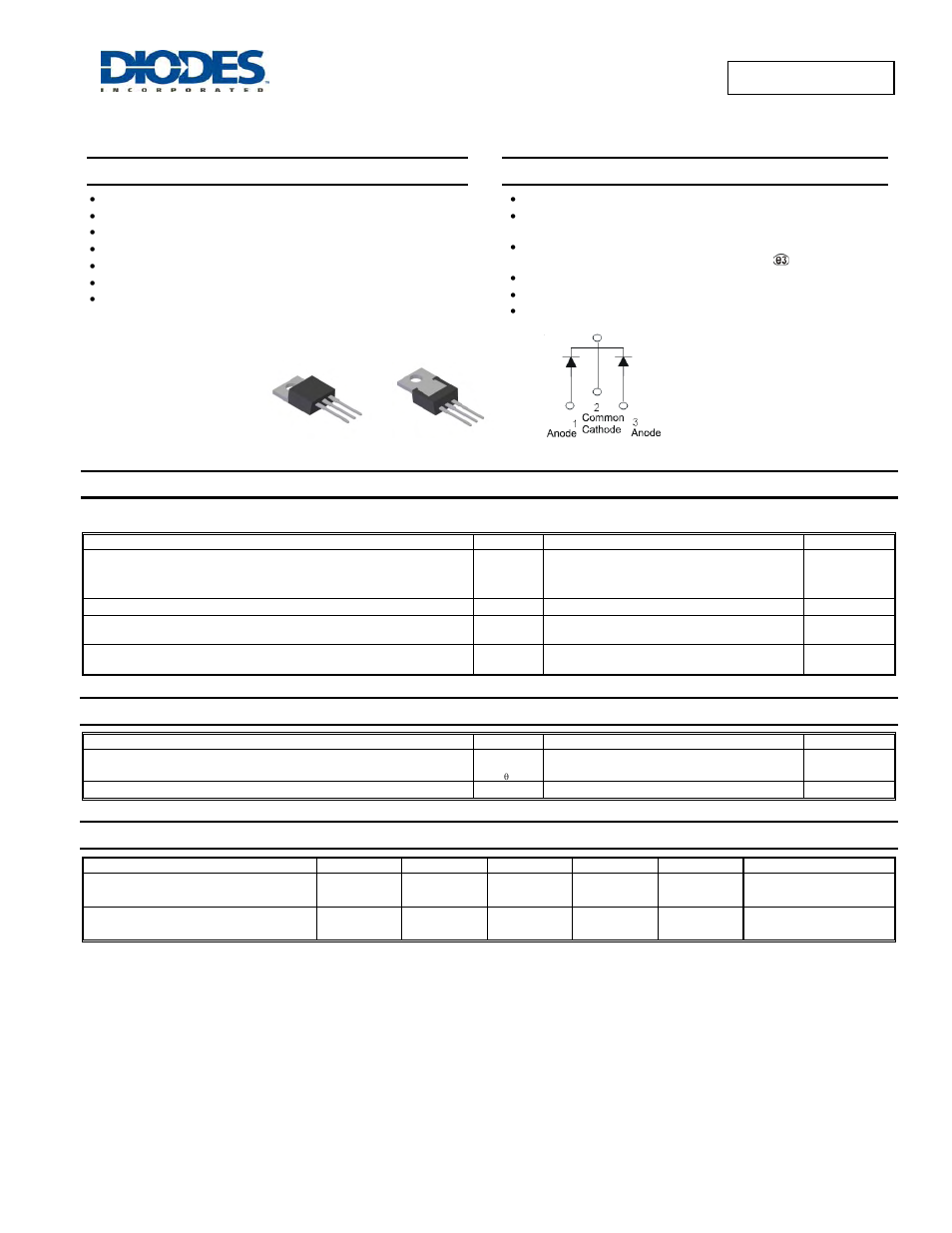 Diodes SBR40U100CT User Manual | 3 pages