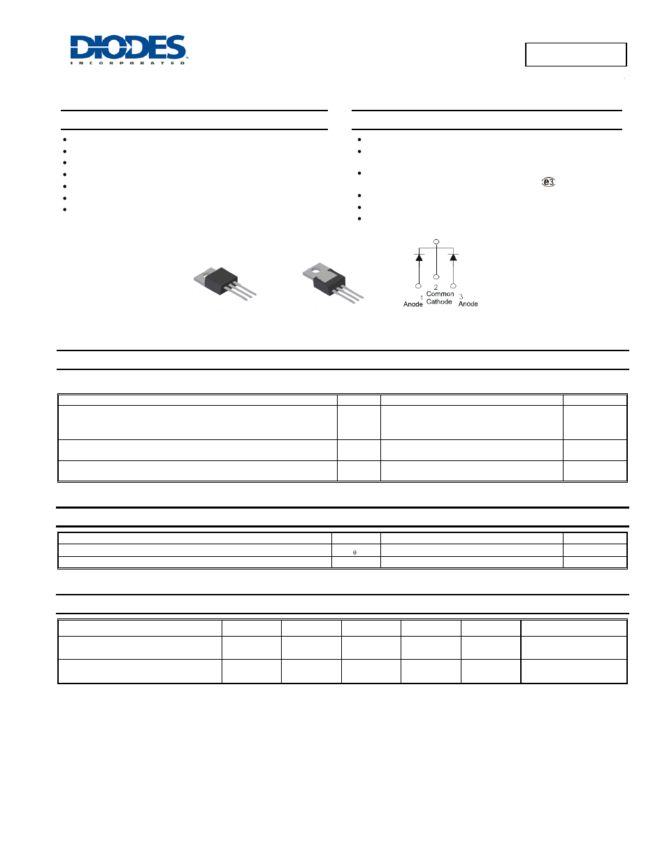 Diodes SBR40U45CT User Manual | 3 pages