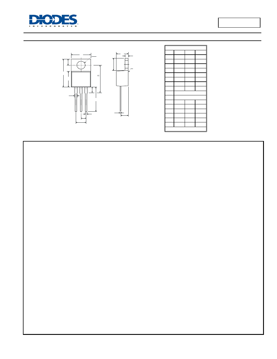 Sbr40u45ct, Package outline dimensions | Diodes SBR40U45CT User Manual | Page 3 / 3