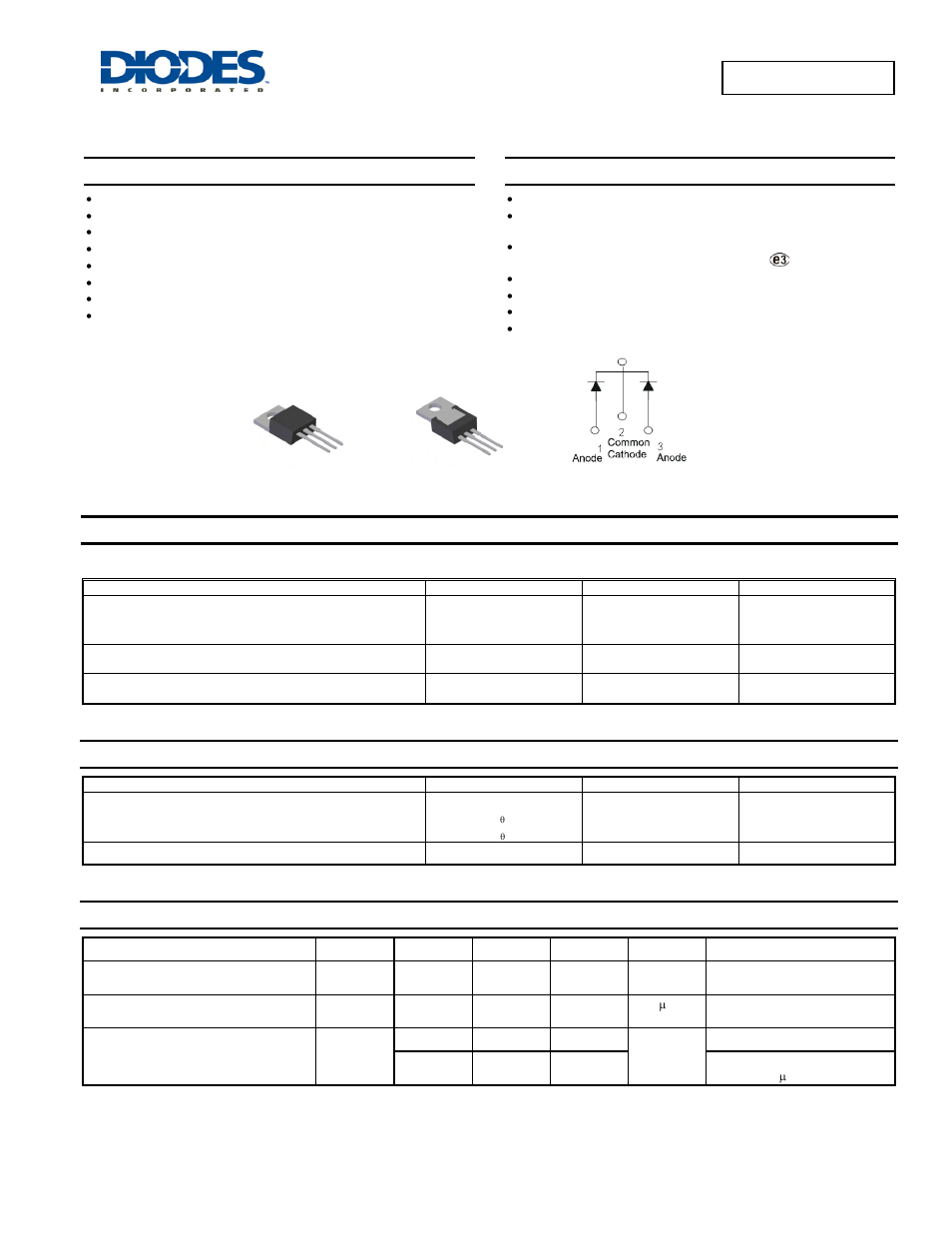 Diodes SBR60A200CT User Manual | 3 pages