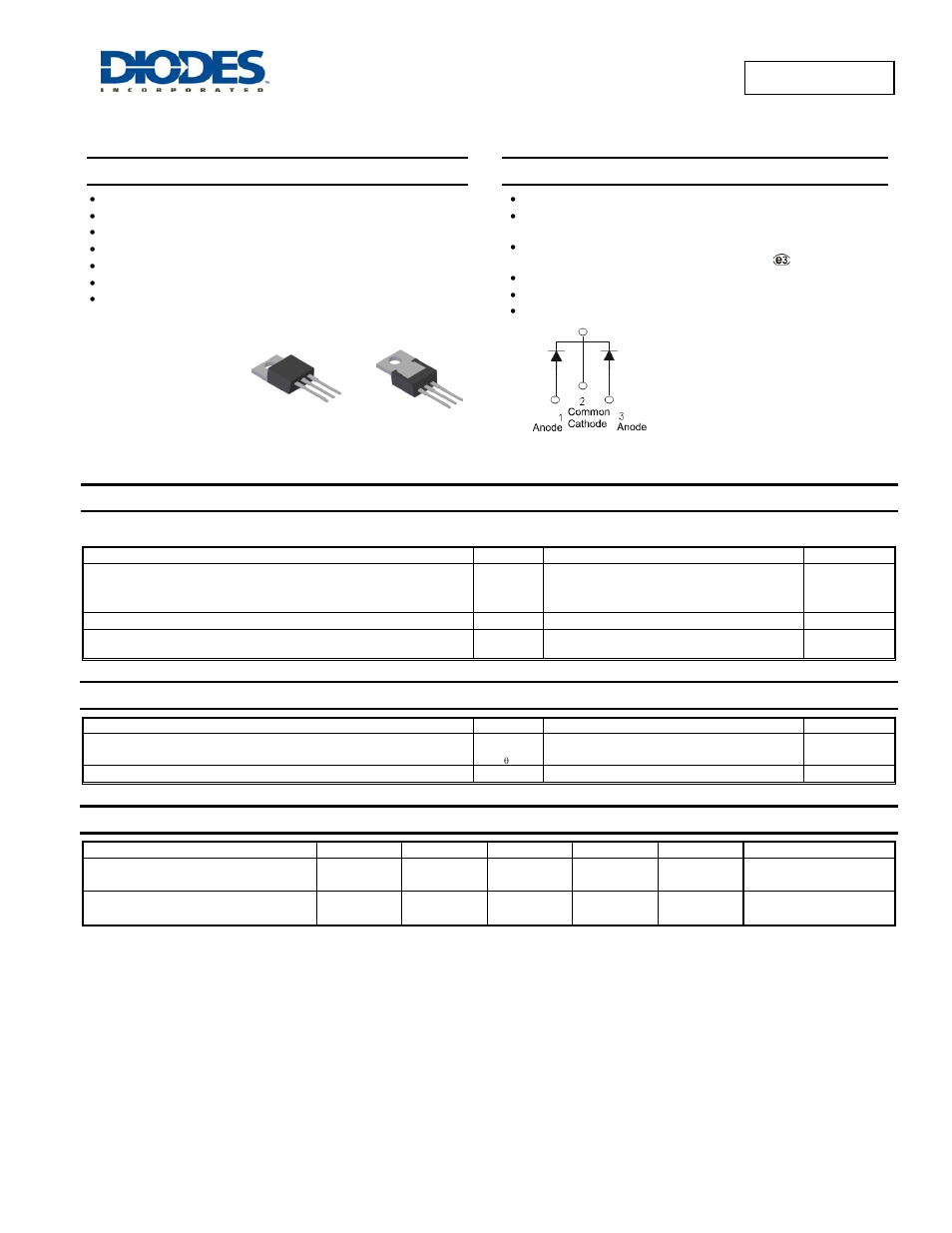 Diodes SBR60A45CT User Manual | 3 pages