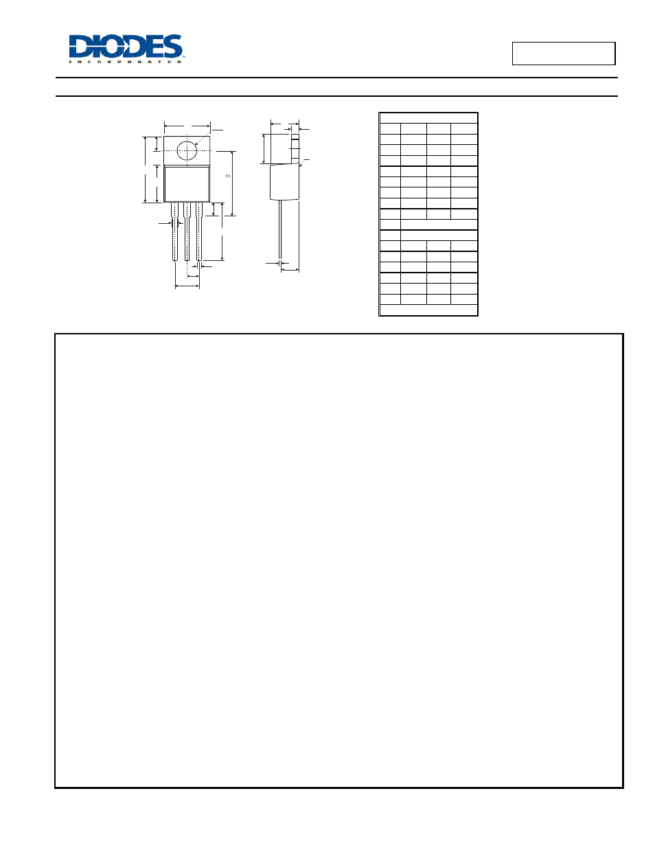 Sbr60a60ct, Package outline dimensions | Diodes SBR60A60CT User Manual | Page 3 / 3