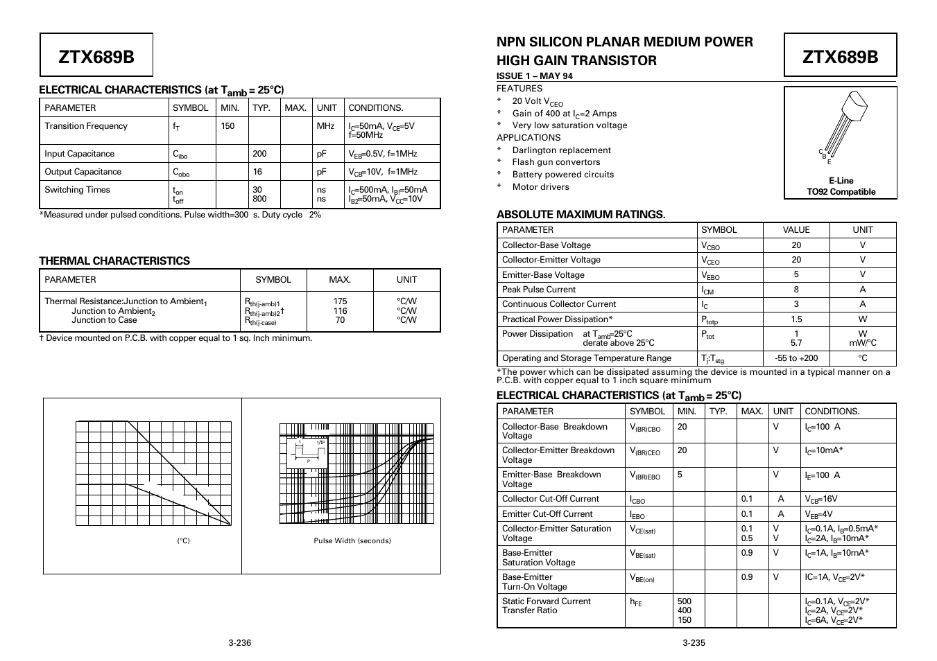 Diodes ZTX689B User Manual | 3 pages