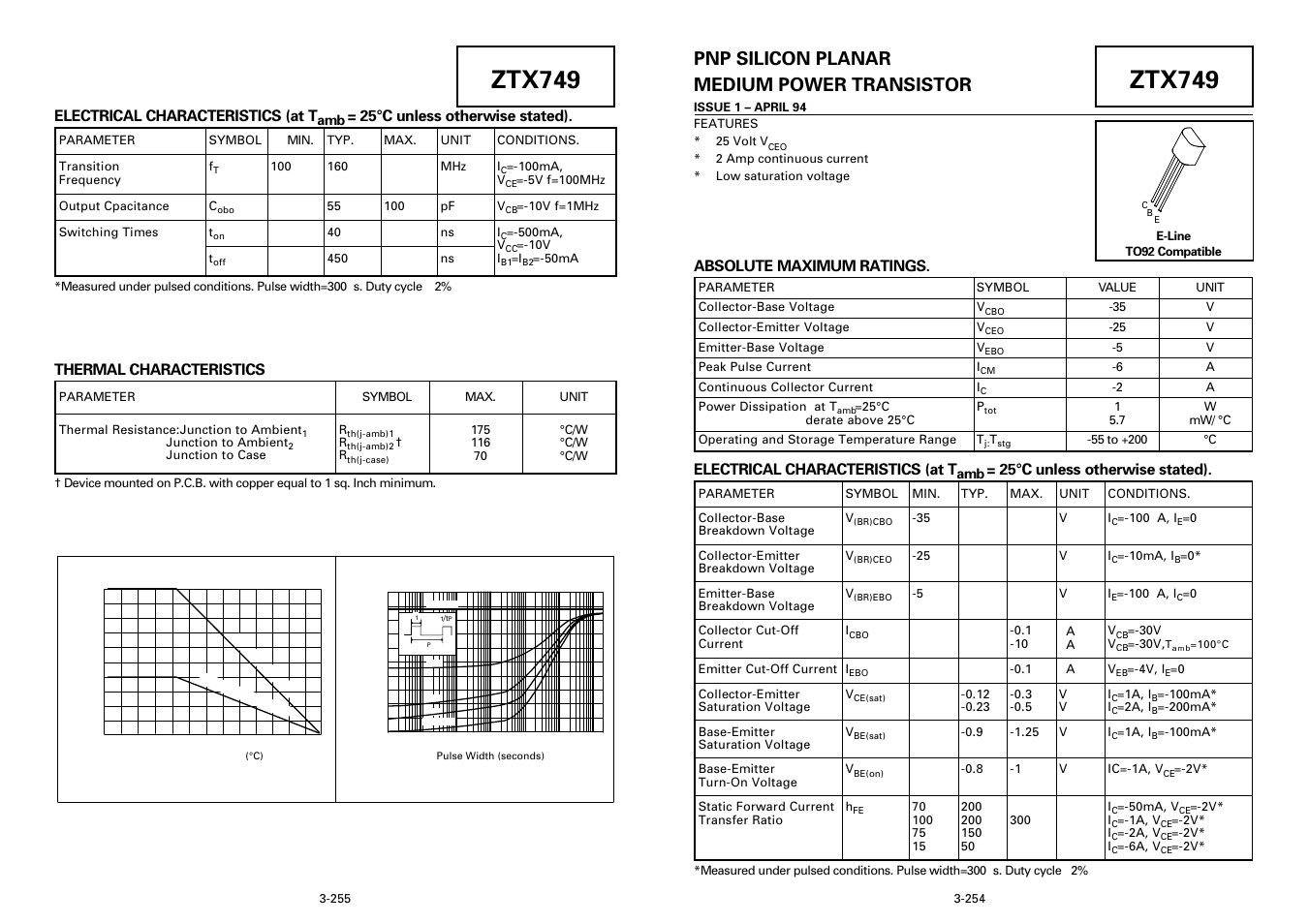 Diodes ZTX749 User Manual | 3 pages