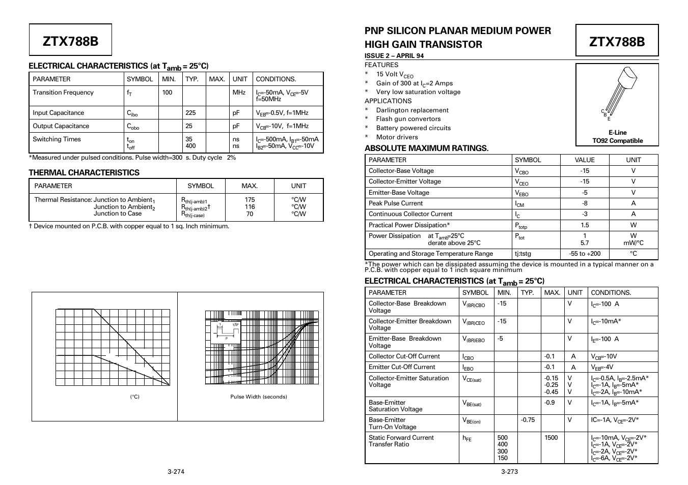 Ztx788b | Diodes ZTX788B User Manual | Page 2 / 3