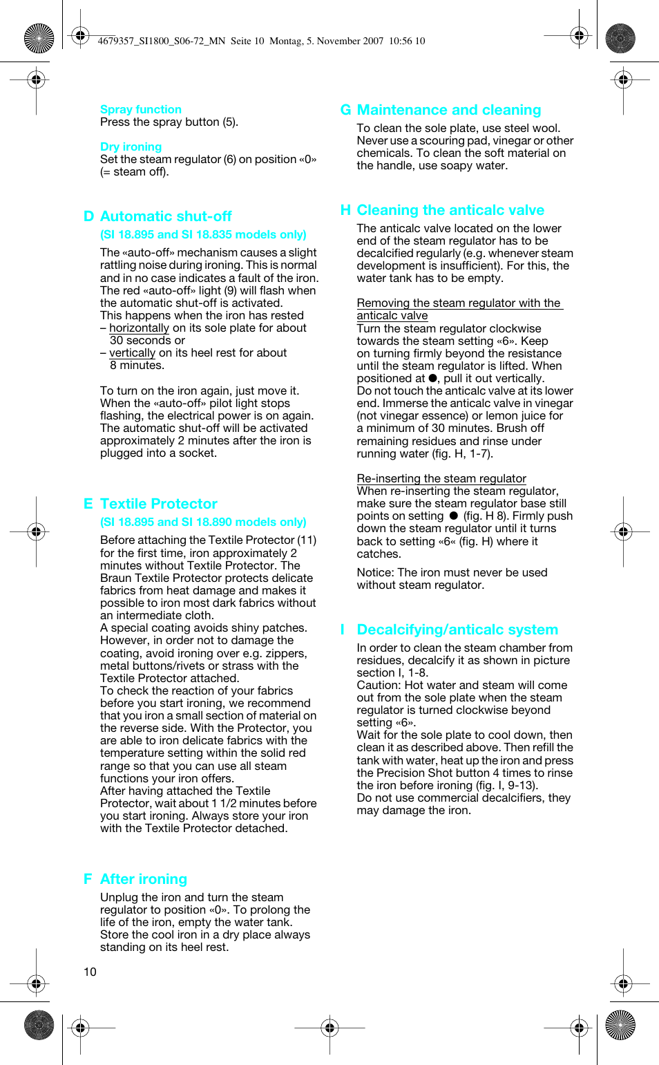 Braun TexStyle Control SI 18835 User Manual | Page 10 / 70