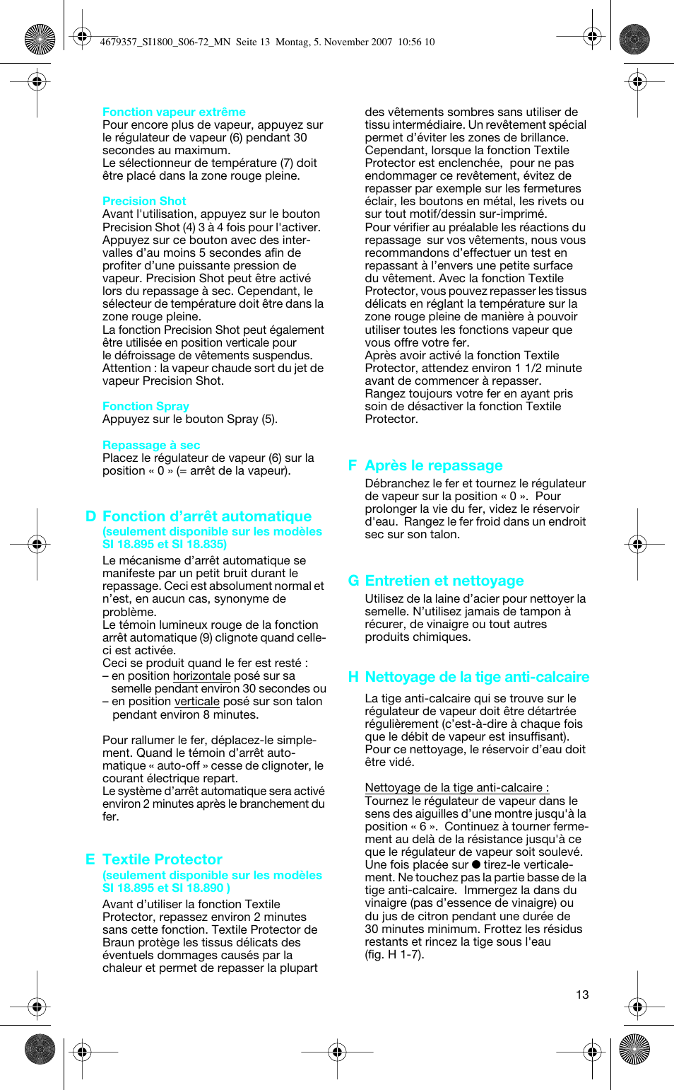 Braun TexStyle Control SI 18835 User Manual | Page 13 / 70