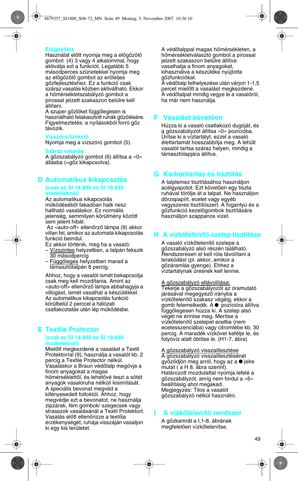 Braun TexStyle Control SI 18835 User Manual | Page 49 / 70