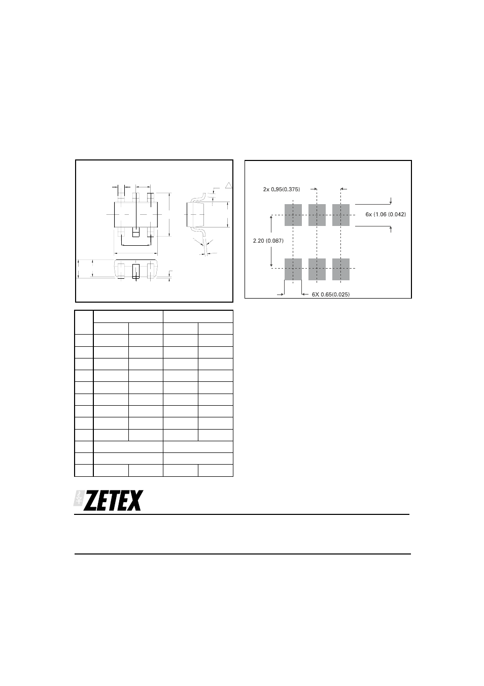 Package dimensions pad layout details | Diodes ZXTD6717E6 User Manual | Page 7 / 7