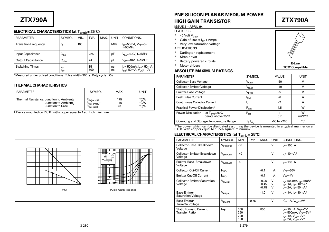 Diodes ZTX790A User Manual | 3 pages