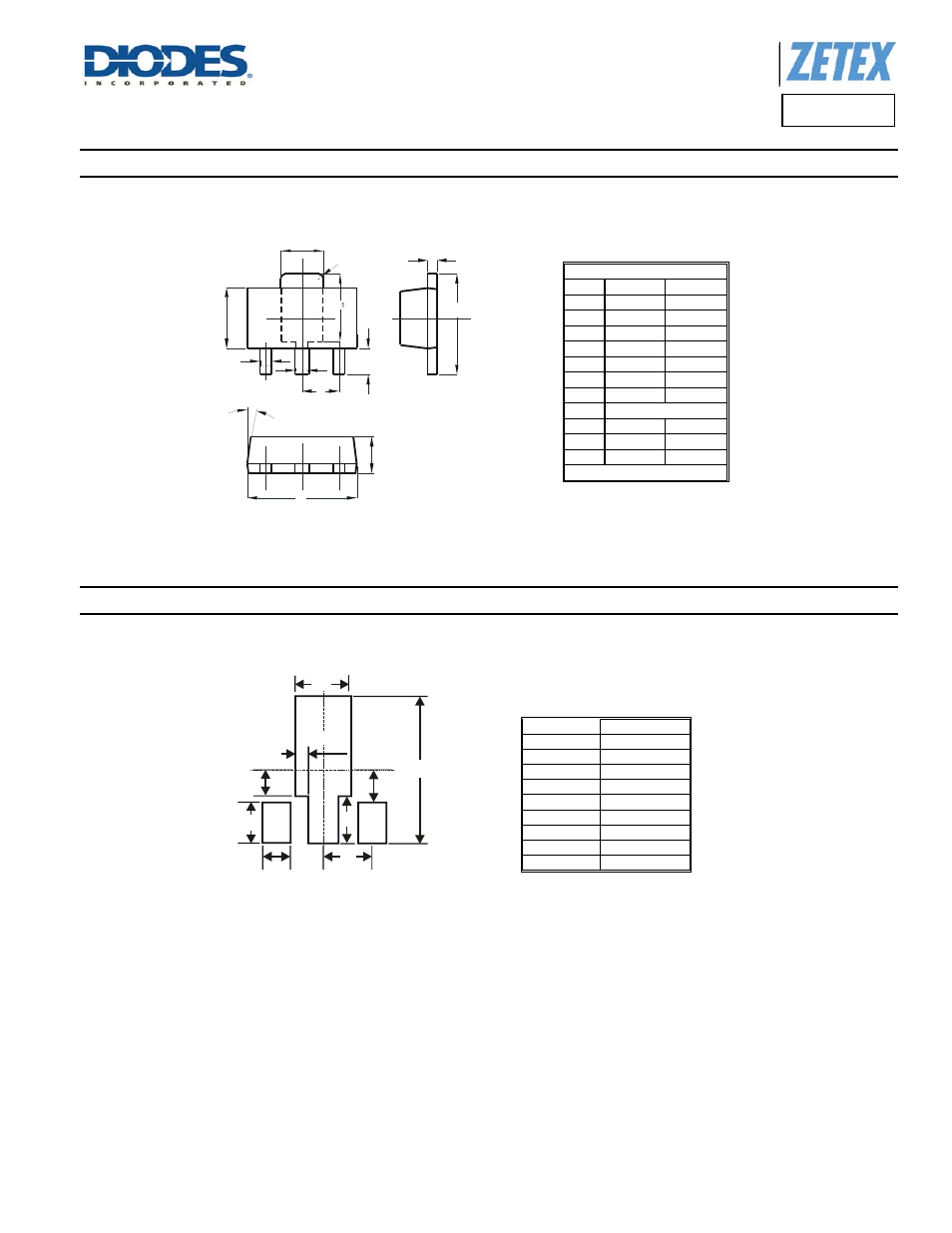 Zx5t3z, Package outline dimensions, Suggested pad layout | Diodes ZX5T3Z User Manual | Page 6 / 7