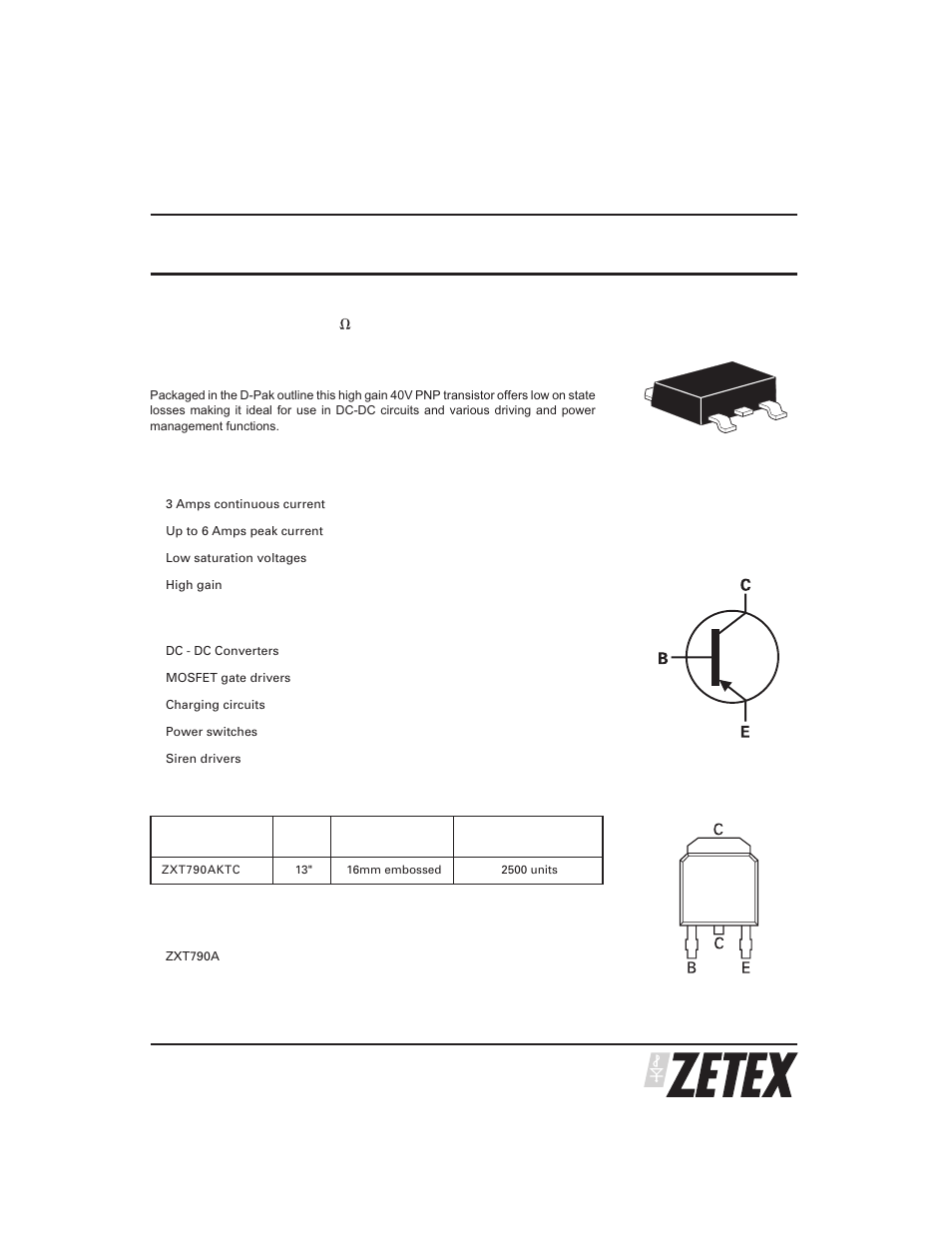Diodes ZXT790AK User Manual | 6 pages