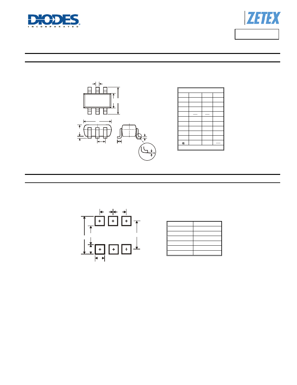 Package outline dimensions, Suggested pad layout | Diodes ZXTC2045E6 User Manual | Page 5 / 6