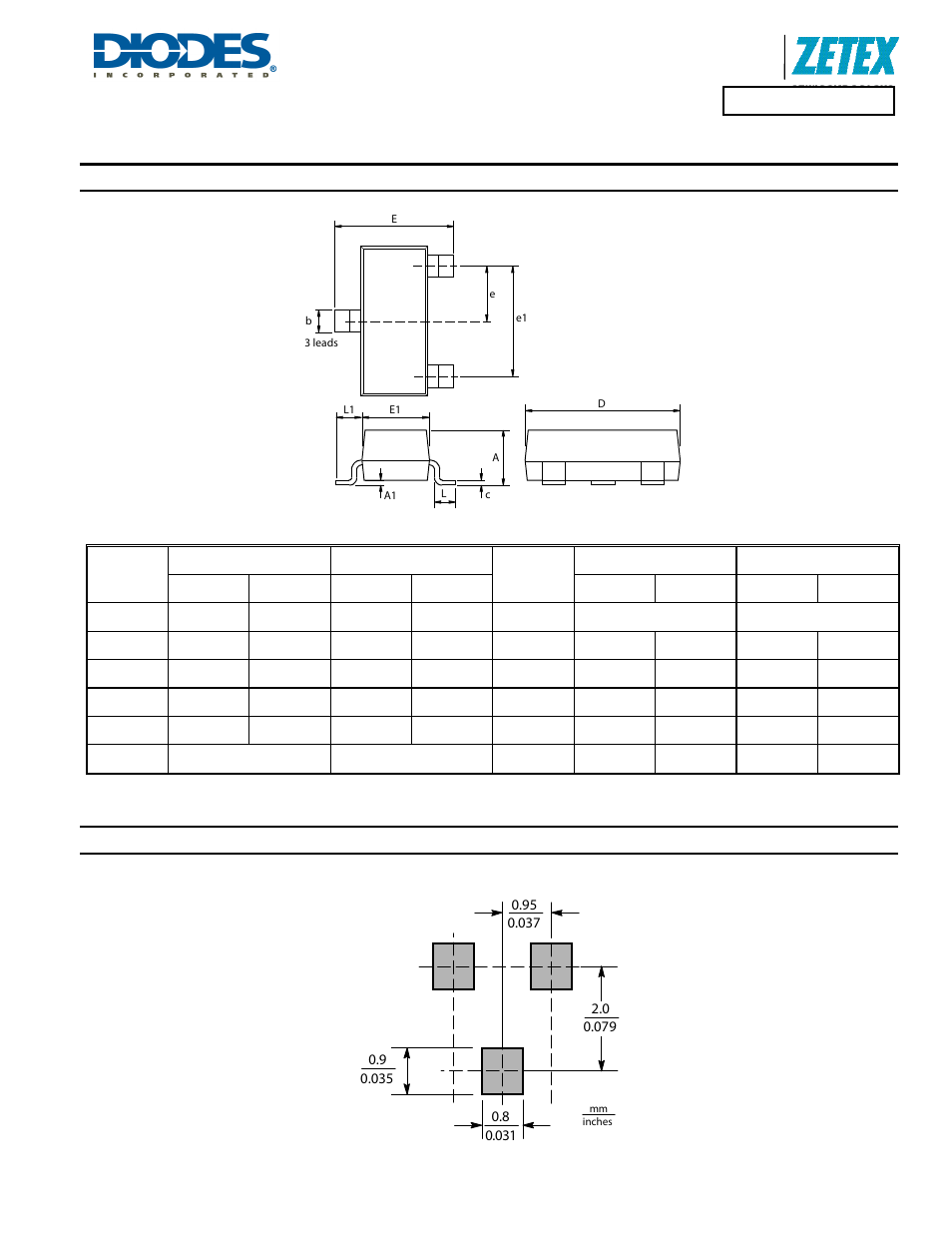 Package outline dimensions, Suggested pad layout | Diodes ZXTN07045EFF User Manual | Page 6 / 7