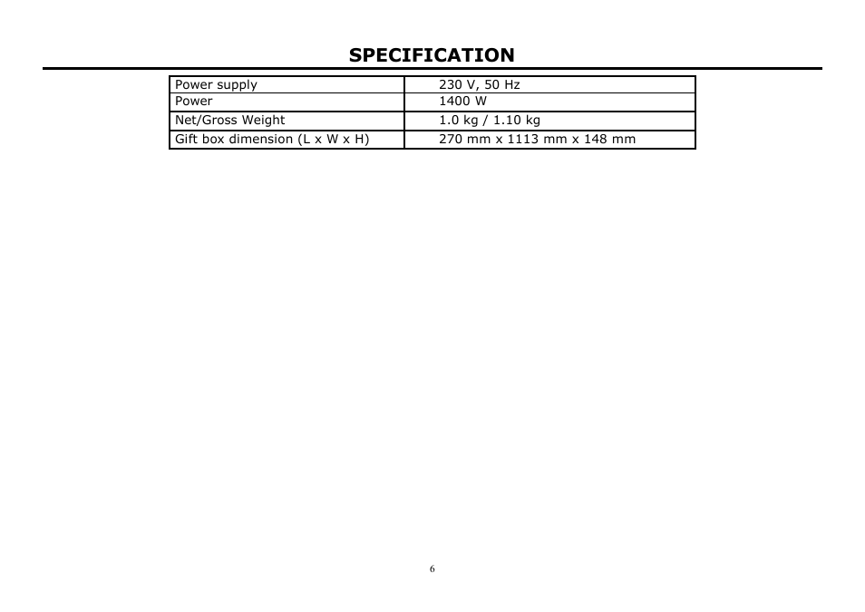 Specification | VICONTE vc-439 User Manual | Page 6 / 11