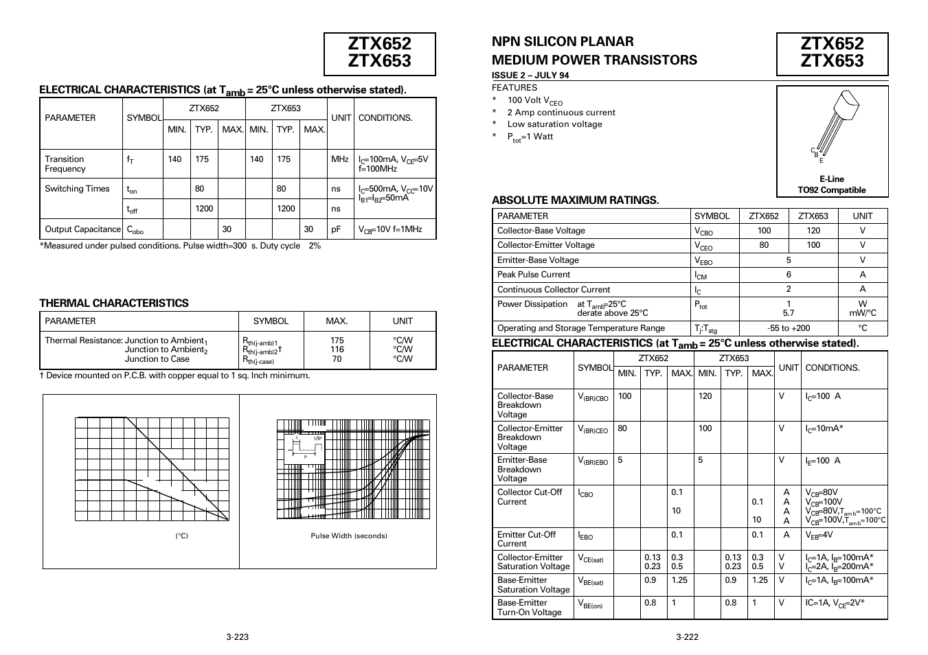 Diodes ZTX653 User Manual | 3 pages