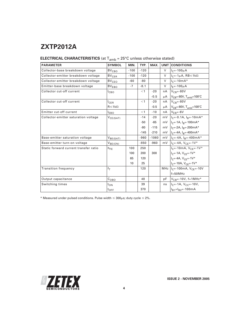 Zxtp2012a | Diodes ZXTP2012A User Manual | Page 4 / 6