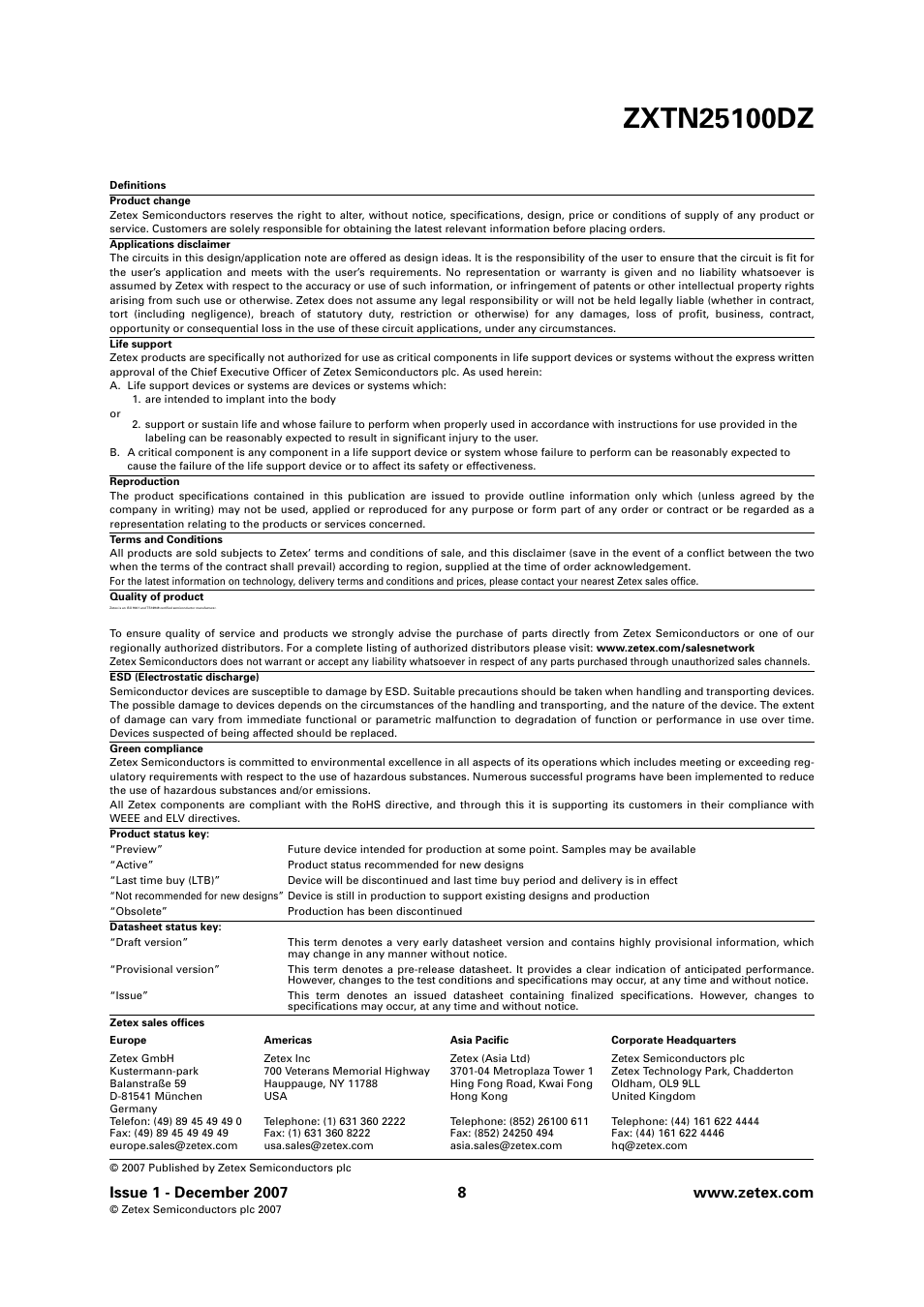 Diodes ZXTN25100DZ User Manual | Page 8 / 8