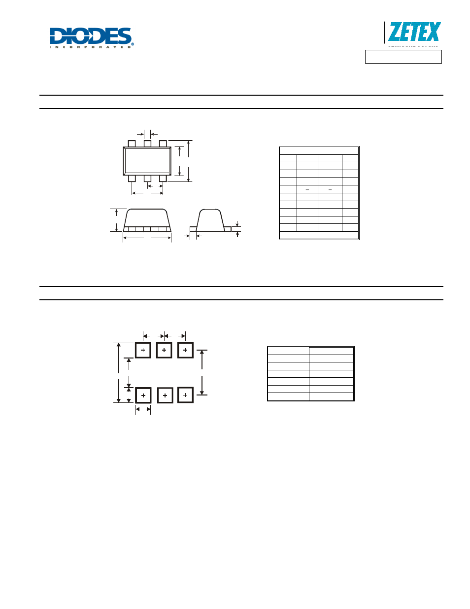 Package outline dimensions, Suggested pad layout | Diodes ZXTN26070CV User Manual | Page 6 / 7