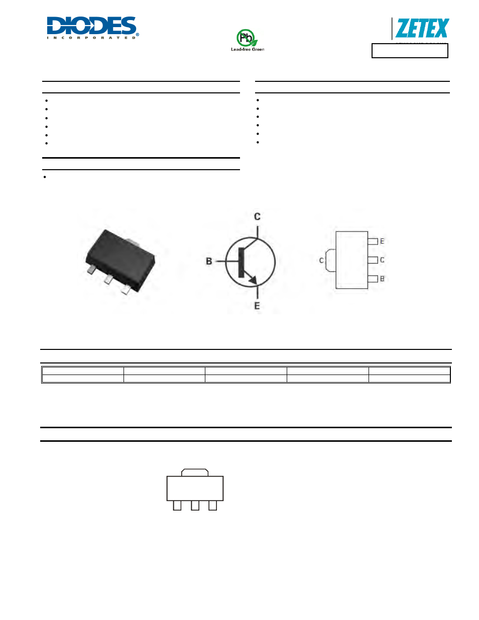 Diodes ZXTN4000Z User Manual | 5 pages