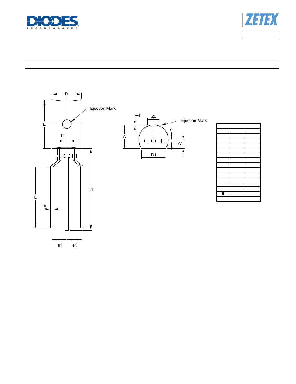Zxtp558l, Package outline dimensions | Diodes ZXTP558L User Manual | Page 5 / 6