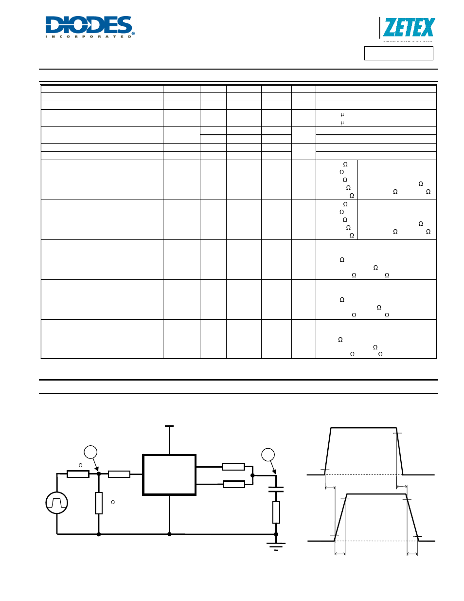 Electrical characteristics, Switching test circuit and timing diagram, A product line of diodes incorporated | Zxgd3005 | Diodes ZXGD3005E6 User Manual | Page 3 / 8