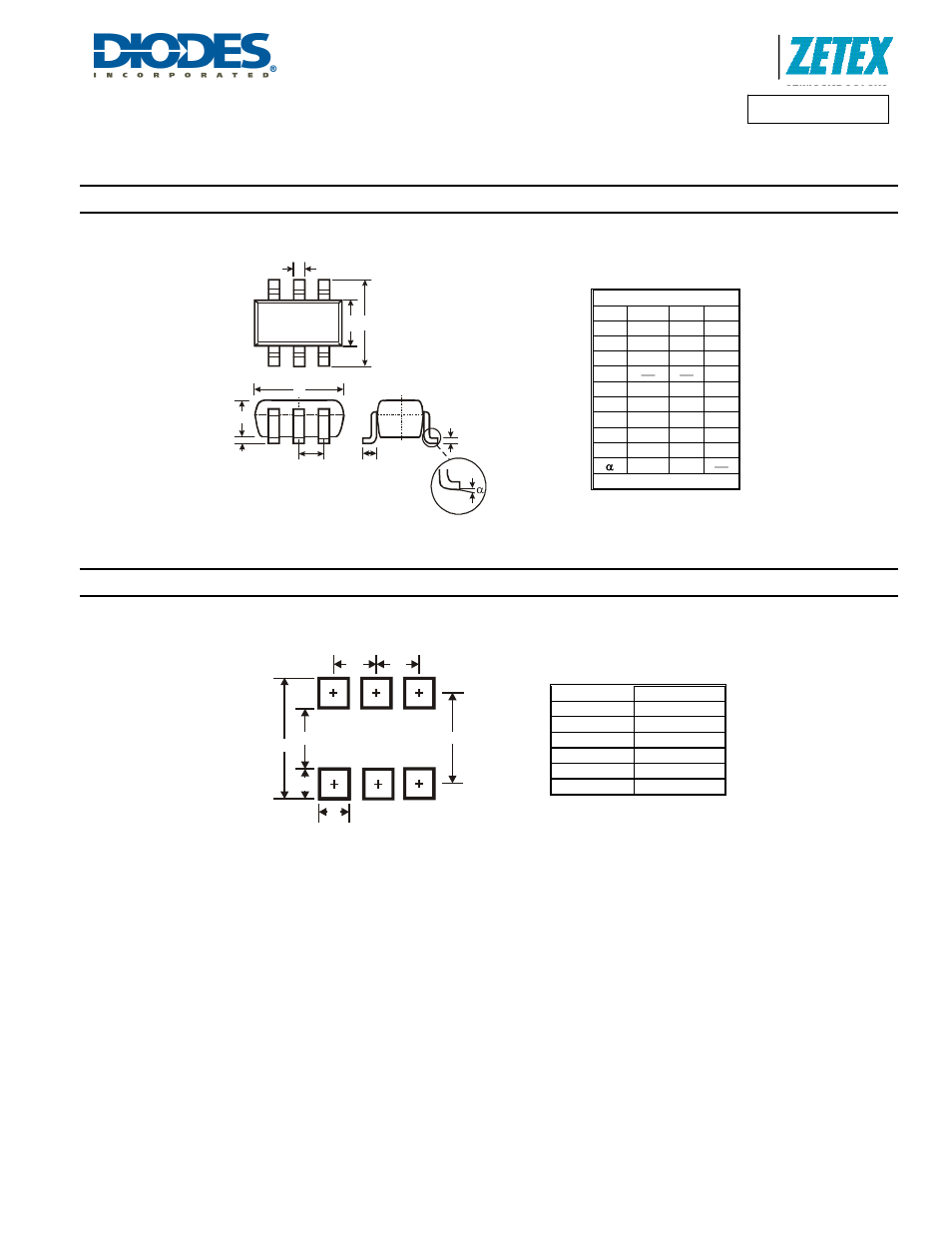 Package outline dimensions, Suggested pad layout | Diodes ZXGD3005E6 User Manual | Page 7 / 8