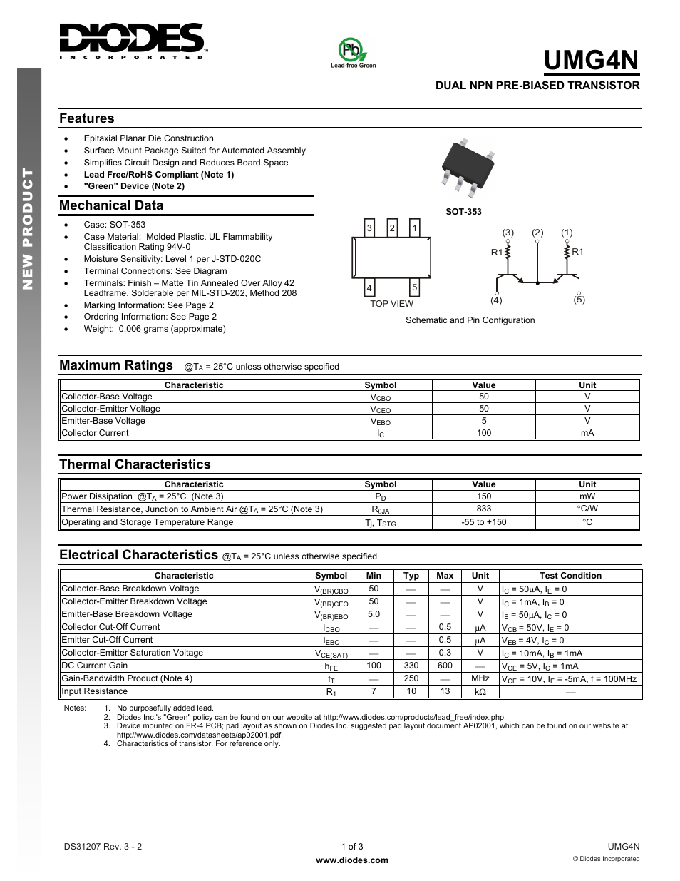 Diodes UMG4N User Manual | 3 pages