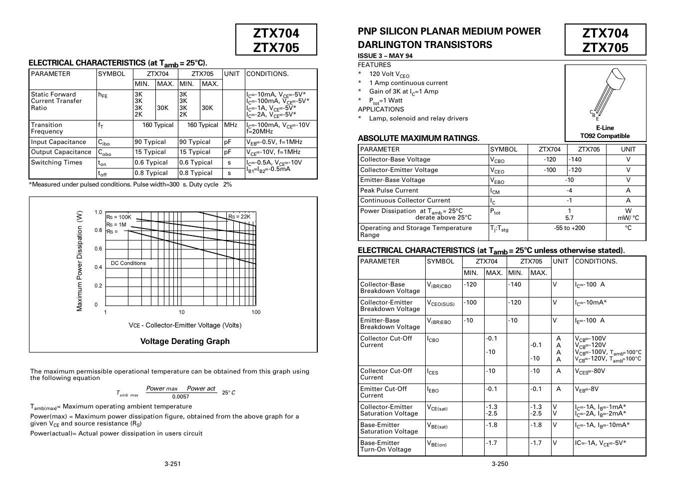 Diodes ZTX705 User Manual | 3 pages