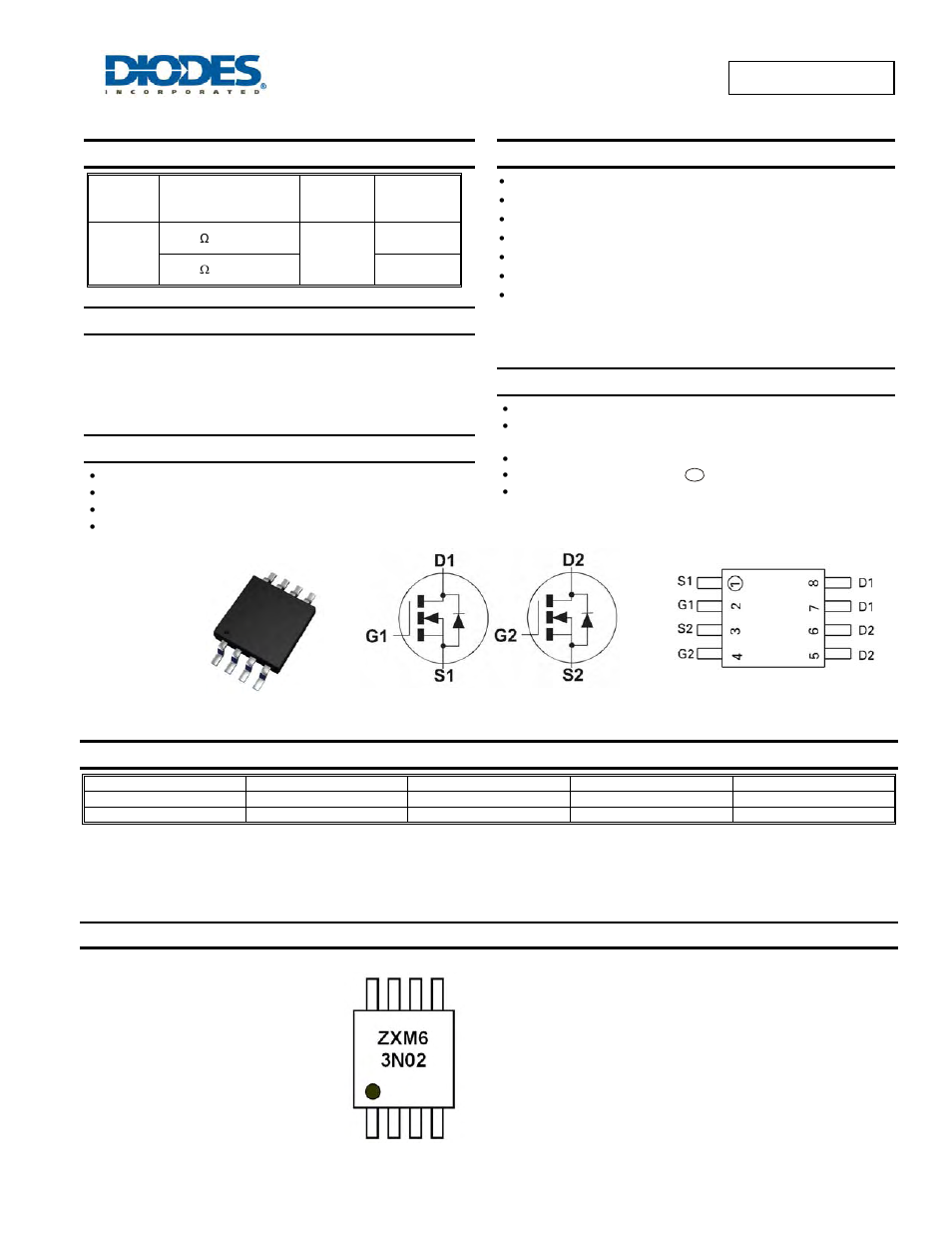 Diodes ZXMD63N02X User Manual | 8 pages