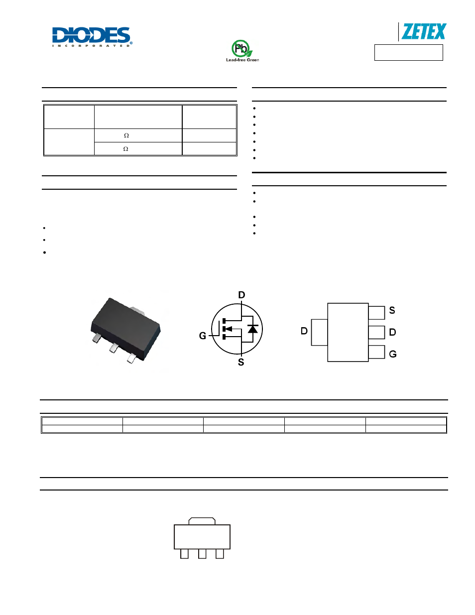 Diodes ZXMN3A01Z User Manual | 6 pages