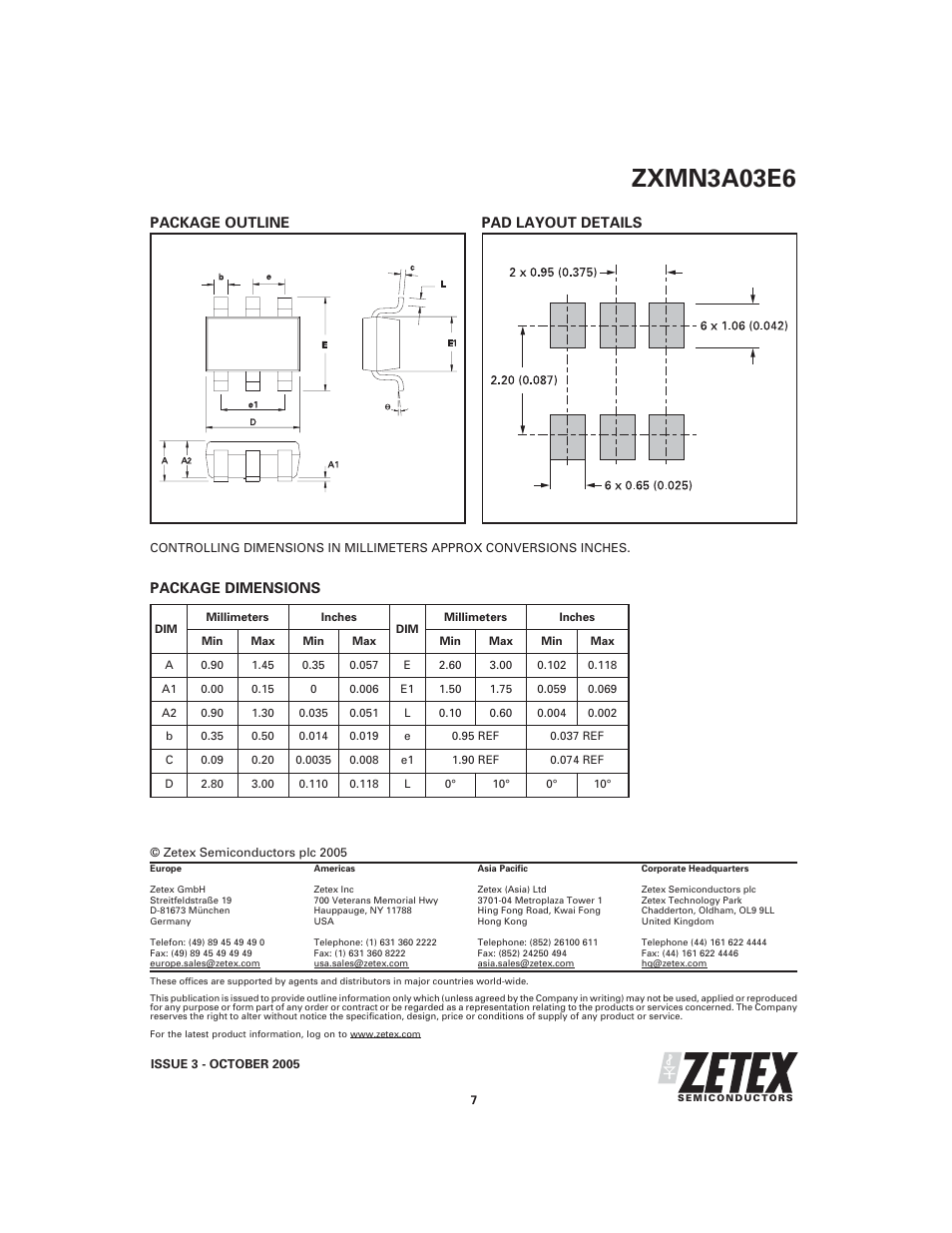 Zxmn3a03e6 | Diodes ZXMN3A03E6 User Manual | Page 7 / 7