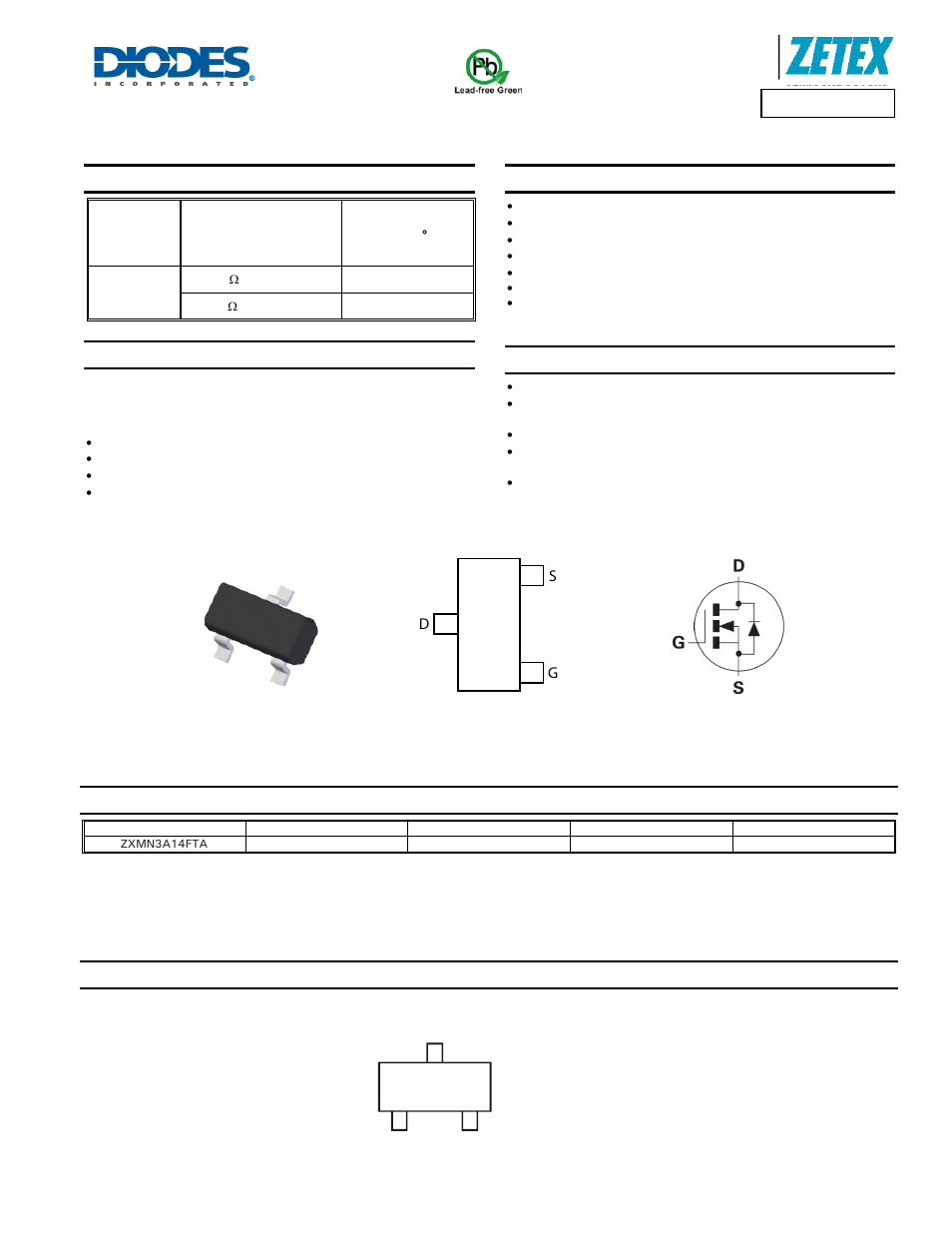 Diodes ZXMN3A14F User Manual | 8 pages