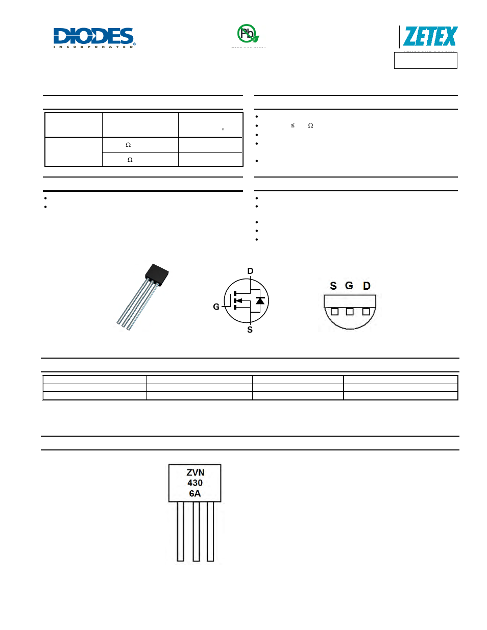 Diodes ZVN4306A User Manual | 6 pages