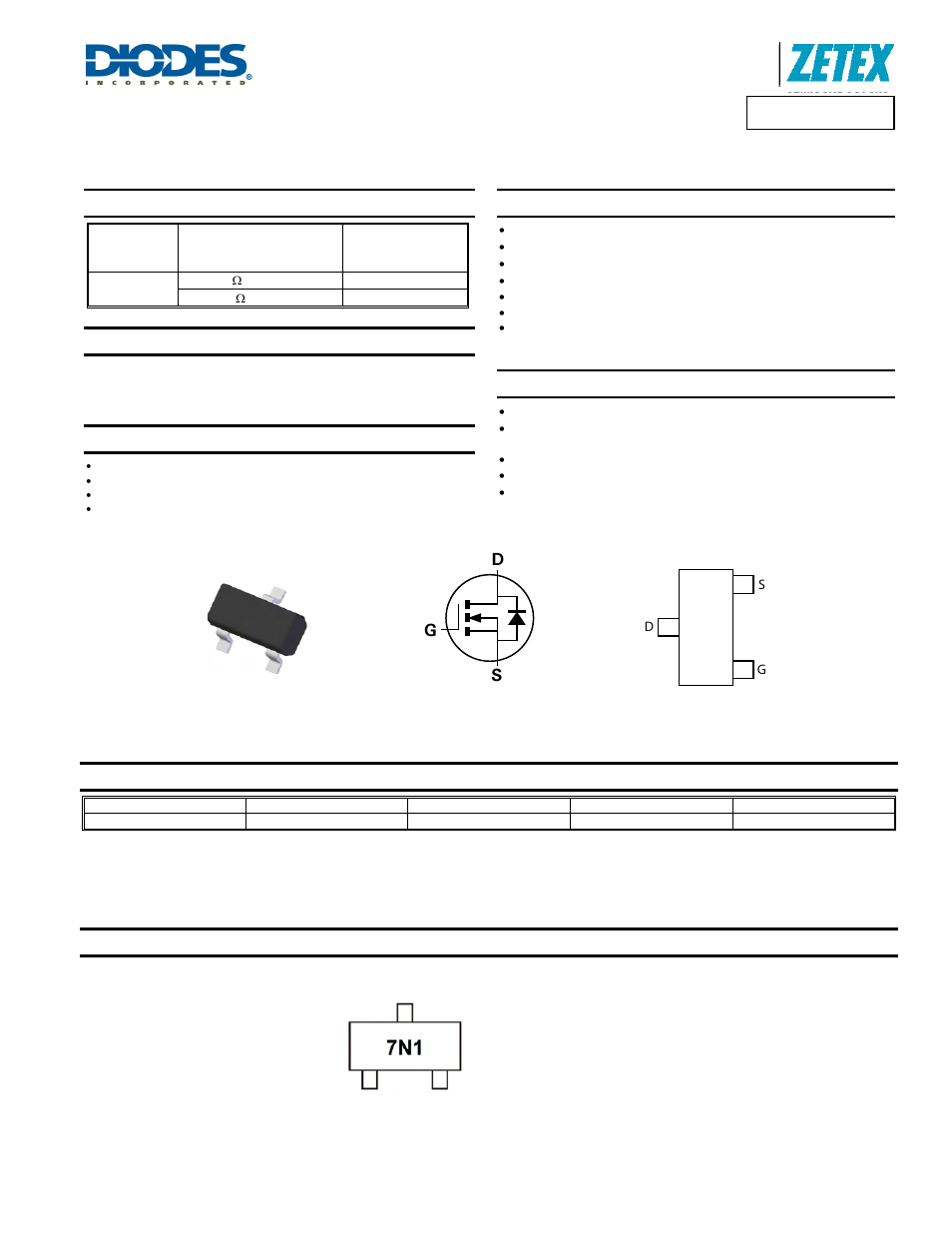 Diodes ZXMN10A07F User Manual | 7 pages