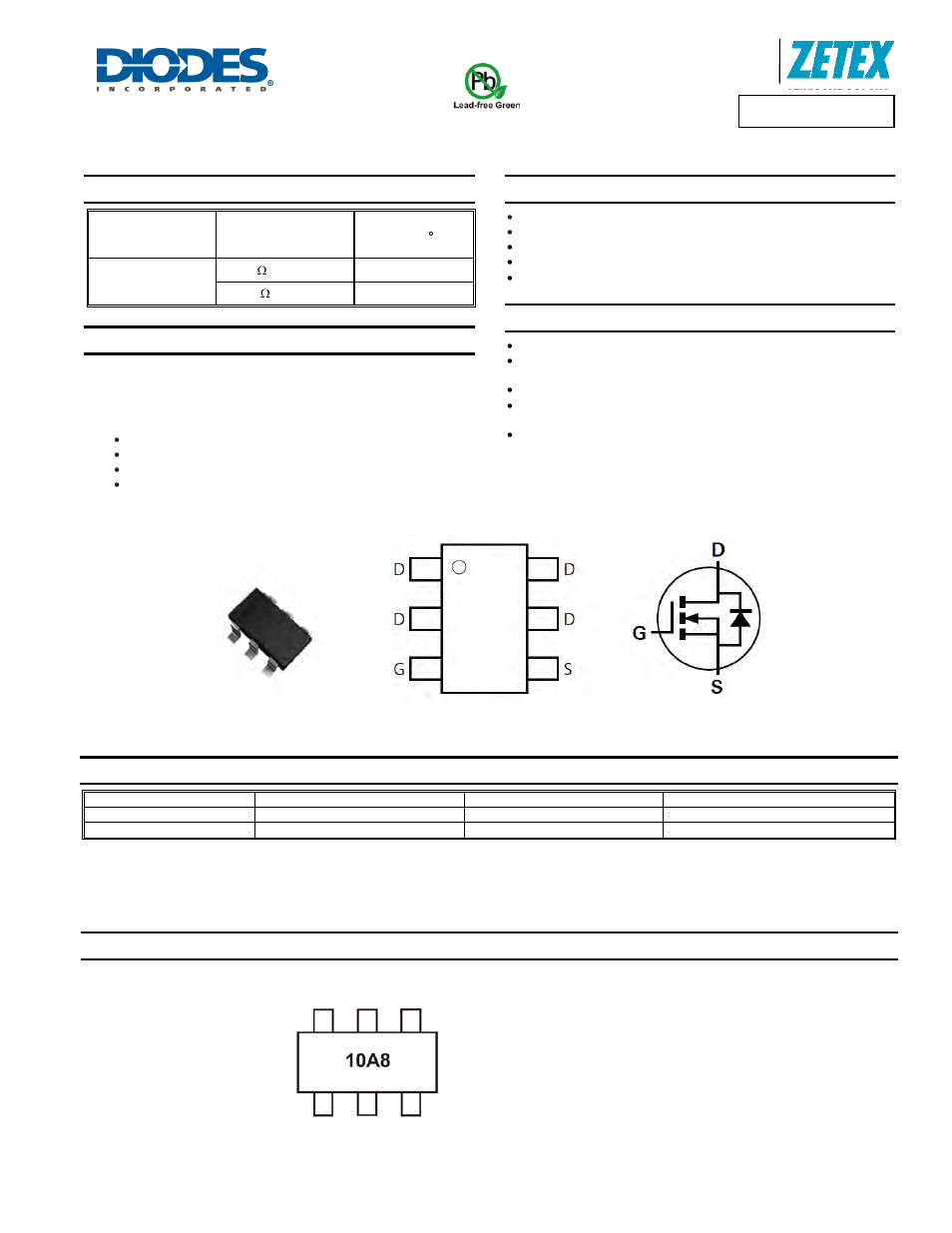 Diodes ZXMN10A08E6 User Manual | 7 pages