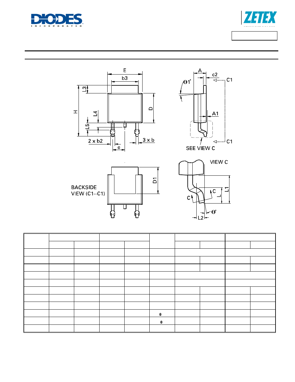 Zxmn10a11k, Package outline dimensions | Diodes ZXMN10A11K User Manual | Page 7 / 8