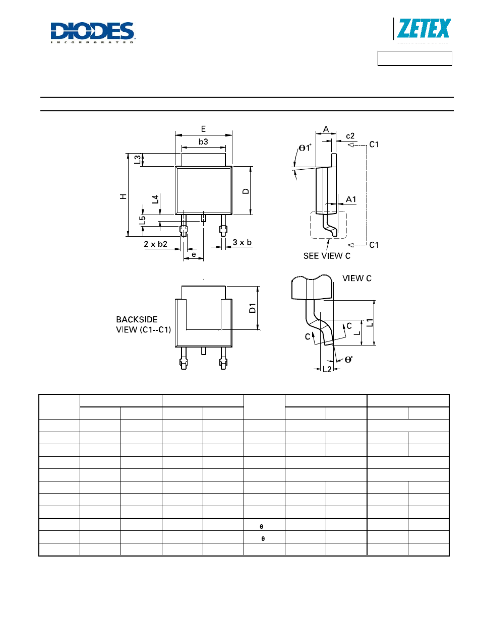 Zxmn15a27k, Package outline dimensions | Diodes ZXMN15A27K User Manual | Page 7 / 8