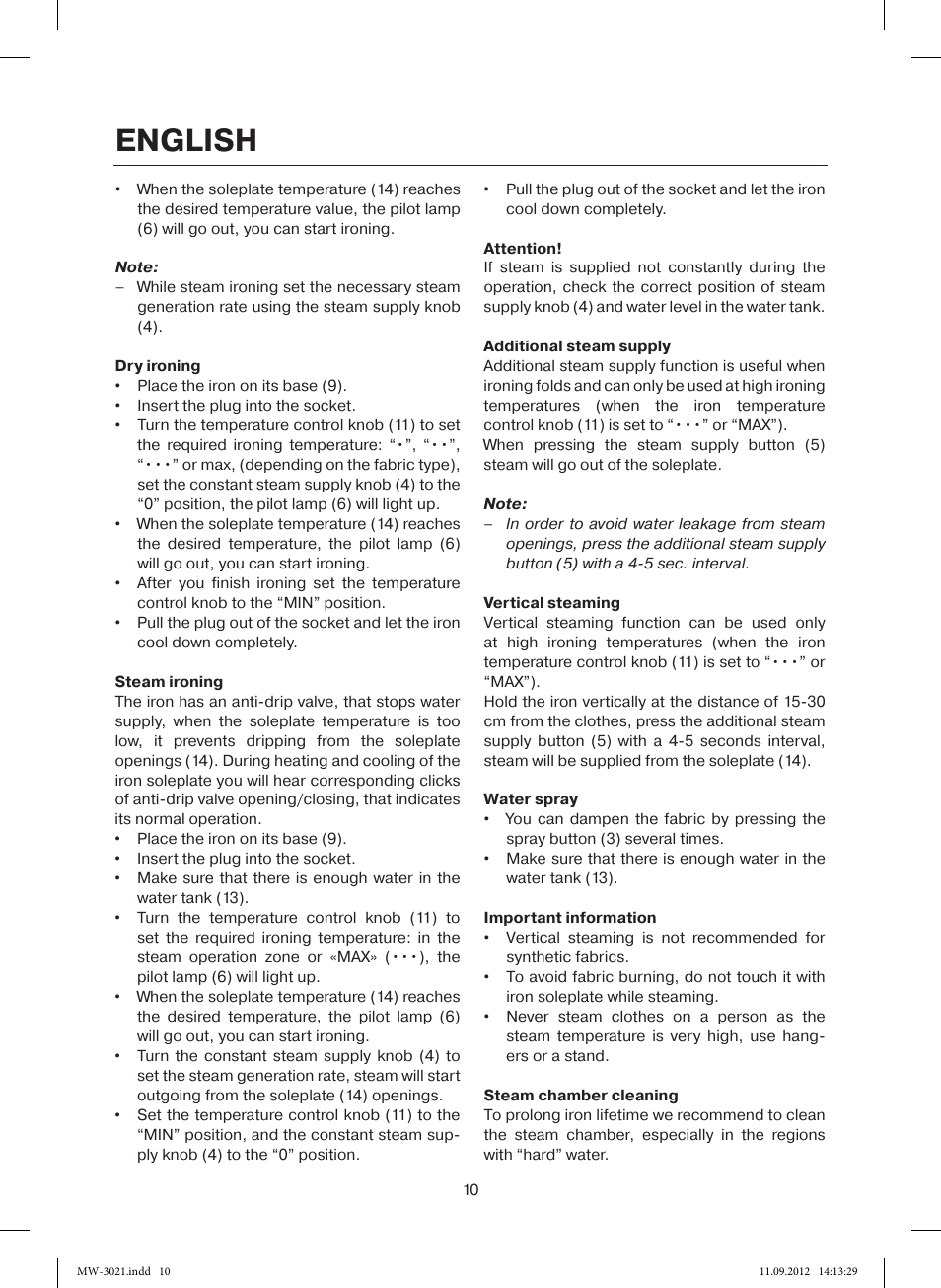English | MAXWELL MW-3021 VT User Manual | Page 10 / 44